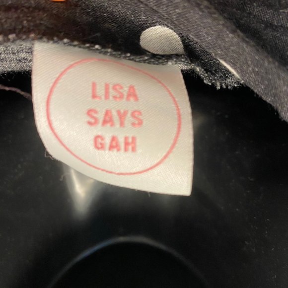 Lisa Says Gah polka dot wrap shirt SZ S - Picture 3 of 4